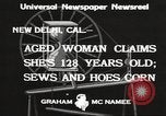 Standbild 128 Jahre alte Frau Delhi California USA, 1933, aus Sekunde 7 historischem Filmmaterial Videoclip 65675066032