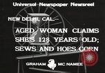 Standbild 128 Jahre alte Frau Delhi California USA, 1933, aus Sekunde 9 historischem Filmmaterial Videoclip 65675066032
