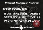 Immagine di Derby inglese Epsom Inghilterra, 1933, secondo 6 filmato di repertorio 65675066036