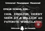 Immagine di Derby inglese Epsom Inghilterra, 1933, secondo 10 filmato di repertorio 65675066036