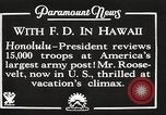 Standbild Franklin Roosevelt Pearl Harbor Hawaii USA, 1934, aus Sekunde 3 historischem Filmmaterial Videoclip 65675066039