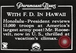 Standbild Franklin Roosevelt Pearl Harbor Hawaii USA, 1934, aus Sekunde 7 historischem Filmmaterial Videoclip 65675066039
