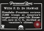 Standbild Franklin Roosevelt Pearl Harbor Hawaii USA, 1934, aus Sekunde 8 historischem Filmmaterial Videoclip 65675066039