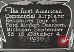 Image of Airplane Reliability Tour Dearborn Michigan USA, 1925, second 30 stock footage video 65675066194