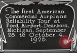 Image of Airplane Reliability Tour Dearborn Michigan USA, 1925, second 37 stock footage video 65675066194