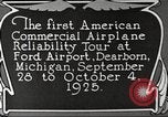 Image of Airplane Reliability Tour Dearborn Michigan USA, 1925, second 38 stock footage video 65675066194