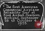 Image of Airplane Reliability Tour Dearborn Michigan USA, 1925, second 42 stock footage video 65675066194