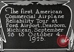 Image of Airplane Reliability Tour Dearborn Michigan USA, 1925, second 43 stock footage video 65675066194