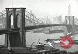 Image of Brooklyn Bridge and Williamsburg Bridge New York City USA, 1918, second 14 stock footage video 65675066758