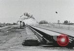 Image of Rocket sled goes off end of track California United States USA, 1951, second 6 stock footage video 65675067048