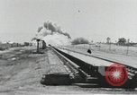 Image of Rocket sled goes off end of track California United States USA, 1951, second 7 stock footage video 65675067048