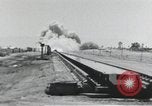 Image of Rocket sled goes off end of track California United States USA, 1951, second 8 stock footage video 65675067048