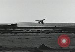 Image of Fatal crash of F-100 Super Sabre jet fighter aircraft California United States USA, 1956, second 15 stock footage video 65675067049