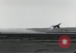Image of Fatal crash of F-100 Super Sabre jet fighter aircraft California United States USA, 1956, second 17 stock footage video 65675067049