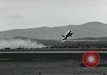 Image of Fatal crash of F-100 Super Sabre jet fighter aircraft California United States USA, 1956, second 22 stock footage video 65675067049