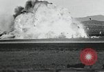 Image of Fatal crash of F-100 Super Sabre jet fighter aircraft California United States USA, 1956, second 27 stock footage video 65675067049