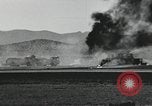 Image of Fatal crash of F-100 Super Sabre jet fighter aircraft California United States USA, 1956, second 53 stock footage video 65675067049
