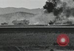 Image of Fatal crash of F-100 Super Sabre jet fighter aircraft California United States USA, 1956, second 57 stock footage video 65675067049