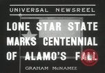 Standbild 100 Jahrestag der Alamo's fallen San Antonio Texas USA, 1936, aus Sekunde 3 historischem Filmmaterial Videoclip 65675067256