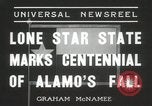 Standbild 100 Jahrestag der Alamo's fallen San Antonio Texas USA, 1936, aus Sekunde 6 historischem Filmmaterial Videoclip 65675067256