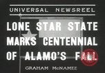 Standbild 100 Jahrestag der Alamo's fallen San Antonio Texas USA, 1936, aus Sekunde 7 historischem Filmmaterial Videoclip 65675067256