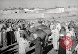 Image of Camels offered for sale at outdoor market in Marrakech Morocco North Africa, 1942, second 19 stock footage video 65675067433