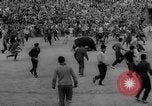 Image of Running of the Bulls Pamplona Spain, 1960, second 39 stock footage video 65675068125