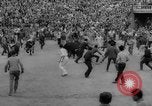 Image of Running of the Bulls Pamplona Spain, 1960, second 44 stock footage video 65675068125