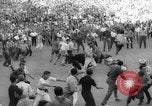 Image of Running of the Bulls Pamplona Spain, 1960, second 54 stock footage video 65675068125