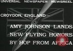 Immagine di Aviator Amy Johnson Croydon London Inghilterra England Regno Unito, 1932, secondo 4 filmato di repertorio 65675068201