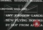 Immagine di Aviator Amy Johnson Croydon London Inghilterra England Regno Unito, 1932, secondo 5 filmato di repertorio 65675068201