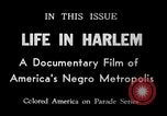 Image Negro life in Harlem 1930 Harlem New York City USA, 1938, de la seconde 26 séquences d'archives historiques vidéo 65675068252