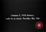 Standbild Firma E USA 167 Infanterie Regiment zeigt Bereitschaft Neuviller-La-roche Frankreich, 1918, aus Sekunde 6 historischem Filmmaterial Videoclip 65675068474