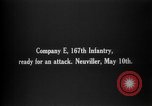 Standbild Firma E USA 167 Infanterie Regiment zeigt Bereitschaft Neuviller-La-roche Frankreich, 1918, aus Sekunde 7 historischem Filmmaterial Videoclip 65675068474