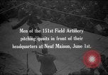 Image of Soldiers of 151st Field Artillery Regiment pitch quoits Neuf Maison France, 1918, second 1 stock footage video 65675068481