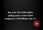 Image of Soldiers of 151st Field Artillery Regiment pitch quoits Neuf Maison France, 1918, second 9 stock footage video 65675068481