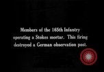 Image of 165th Infantry Regiment troops fire a mortar France, 1918, second 1 stock footage video 65675068484