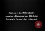 Image of 165th Infantry Regiment troops fire a mortar France, 1918, second 11 stock footage video 65675068484