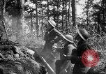Image of 165th Infantry Regiment troops fire a mortar France, 1918, second 17 stock footage video 65675068484