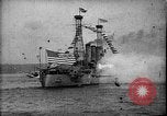 Image of Battleship fires broadside salute New York City United States USA, 1912, second 13 stock footage video 65675068744