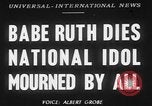 Image of Babe Ruth New York City USA, 1948, second 1 stock footage video 65675068879