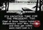 Image President Coolidge à White Pine Campo Paul Smiths New York USA, 1926, de la seconde 1 séquences d'archives historiques vidéo 65675068973