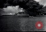 Image of Pearl Harbor ships during Japanese attack Pearl Harbor Hawaii USA, 1941, second 54 stock footage video 65675069068