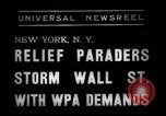 Image of demonstrators seek unemployment relief New York City USA, 1938, second 3 stock footage video 65675069225