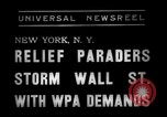Image of demonstrators seek unemployment relief New York City USA, 1938, second 4 stock footage video 65675069225