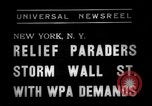 Image of demonstrators seek unemployment relief New York City USA, 1938, second 5 stock footage video 65675069225