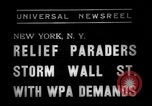 Image of demonstrators seek unemployment relief New York City USA, 1938, second 6 stock footage video 65675069225