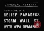 Image of demonstrators seek unemployment relief New York City USA, 1938, second 7 stock footage video 65675069225