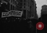 Image of demonstrators seek unemployment relief New York City USA, 1938, second 13 stock footage video 65675069225