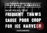 Image of ice harvest Montreal Quebec Canada, 1938, second 1 stock footage video 65675069229